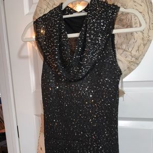 Antonio Melani NWT blk cowl ss SZ XS sparkle top